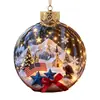 Adorno Colgante de Bola de Navidad Transparente Luminoso Bola de Cristal 3D Decoración Colgante para Ventana de Navidad Árbol de Navidad