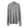 Chaqueta de punto para hombre, Nueva de Otoño/Invierno, Color liso, Cuello alto, Cremallera, Cárdigan, Prendas de punto versátiles y casuales para hombre