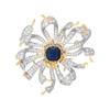 Broche de flor de crisantemo para mujer de alta gama 2023, alta definición, zafiro, pasador de moda, corsage de temperamento elegante
