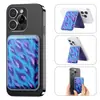 Soporte Plegable Forma A con Estampado de Leopardo Azul y Morado Transfronterizo Soporte para Tarjetas de Teléfono Magsafe Soporte para Tarjetas de Impresión UV de Color Personalizado