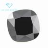 Venta al por mayor de fábrica cuadrado grueso negro de vidrio piedra desnuda artificial fondo puntiagudo cuadrado grueso almohada anillo de vidrio negro joyería
