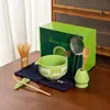 Conjunto de Matcha Japonês Estilo Ins Tigela de Matcha Sub-Volume Caixa de Presente Conjunto de Chá Cerâmico Transfronteiriço Chá Japonês Fornecimento Especial