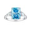 Anillo de plata esterlina S925 para mujer, ligero, de lujo, de alta gama, con forma de flor de hielo y llama, corte de color, tesoro, plata esterlina, alto contenido de carbono, diamante, circonita, color tesoro.