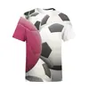 Camiseta Masculina Redonda Plus Size Europeia/Americana Estampada com Impressão Digital 3D Camiseta Esportiva de Secagem Rápida Manga Curta