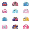Gorros de Natación Transfronterizos para Niños con Protección para los Oídos, Gorros de Tela para Natación de Dibujos Animados, Diseño de Gato de Tres Piezas para Niños y Bebés, Venta al por Mayor