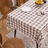 Toalha de Mesa Xadrez Yimanqi Yun, Tecido Xadrez de Algodão e Linho, 12 Cores, Toalha de Mesa com Franjas, Fornecimento Direto da Fábrica