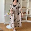 Bata Larga de Mujer Verano Algodón Seda Pijama Estilo Vacaciones de Gama Alta Vestido Largo Dulce Estilo Étnico Vestido Largo Algodón Artificial