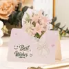Tarjetas de Felicitación 3D de Flores Transfronterizas, Tarjetas Universales de Bendición para Cumpleaños y Día de San Valentín de Floristería, Tarjetas de Mensaje Sencillas, Tarjetas de Agradecimiento