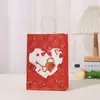 Bolsa de Regalo para el Día de San Valentín, Bolsa para Empaque de Recuerdos, Bolso de Mano de Papel Kraft con Patrón de Amor, Bolsa de Regalo, Bolsa de Papel para el Día de San Valentín Chino
