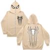 Sudadera casual estilo americano con capucha y cremallera larga para hombre, otoño e invierno, nueva para jóvenes, holgada, sencilla, con estampado de Spider-Man