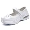 Sapatos de enfermeira transfronteiriços, antiderrapantes, respiráveis, sapatos baixos femininos, confortáveis e leves para os pés, sapatos de trabalho com fecho de velcro, sola macia, tênis brancos, atacado