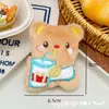 Colgante de Peluche Oso Mantequilla de Dibujos Animados Lindo Oso Hamburguesa Llavero Adorno Colgante Muñeco Juguete Accesorios para Bolsas