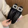 Zapatos Planos Versátiles Cuadrados para el Trayecto con Strass Francés Diseño de Alta Gama Zapatos para Mujer Nuevo Estilo Primavera y Otoño 2025
