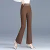 Calças femininas pantalona feitas sob medida 2026 nova primavera e outono cintura alta fluidas petite estilosas casuais modeladoras e elásticas
