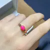 Anillo explosión natural ópalo rosa plata S925 piedra principal para mujer 5*7 caliente transfronterizo una generación de directo transfronterizo