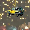 Plano 2D Transfronterizo Nuevo Acrílico Creativo Nuevo Coche Amarillo Colgante de Coche Accesorios para Coche