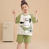 Pijama de Algodón Puro para Niñas, Verano para Niños, Delgado, Manga Corta, Conjunto de Dos Piezas para Bebé, Niñas Grandes, Ropa de Casa para Padres e Hijos