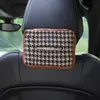 Caixa de Lenços para Carro Chuva Azul Simples Pequena Xadrez Bolsa de Lenços para Carro Caixa de Lenços Retrátil para Encosto de Banco de Carro Multifuncional