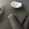Outono e Inverno Novo Tricô Solto de Tamanho Grande Camisa de Base Tricô de Lã para Negócios Tricô de Caxemira Tricô Masculino de Gola Alta