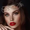 Cadena para el Cabello con Borla Personalizada, Cadena para la Frente Multicapa Femenina con Pedrería, Tocado de Novia, Accesorio para el Cabello Super Hada de Perlas, Tocado para la Frente