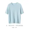 Nuevo Suéter de Punto Fino para Mujer Otoño/Invierno 2026, Manga Corta de Seda y Cachemira, Cuello Redondo, Color Sólido, para el Trabajo