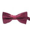 Pajarita de color liso para hombre con puntos plateados, pajarita para trajes, accesorio de ropa, stock de fábrica al por mayor, tienda de 20 años