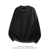 Outono de 2026 Novo Pulôver Masculino Gola Redonda Solto Color Block Manga Longa Camiseta Moda Jovem Camisa Básica Casual para Homens