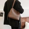 Bolsa de ombro feminina estilo coreano textura retrô simples versátil bolsa de axila couro macio moderna casual para o dia a dia bolsa tote de grande capacidade
