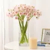 6 atados artificiales pequeños capullos de té de camelia flores de simulación ramo atado a mano ramo de flores falsas arreglo de flores decoración flores boda boda