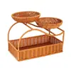 Cesta de Frutas Criativa de Múltiplas Camadas, Rack de Armazenamento para Lanches e Doces de Feriado na Sala de Estar, Bandeja para Chá da Tarde, Cesta de Armazenamento de Rattan Sintético