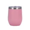 Amazon Nuevo Taza de Huevo para Café Transfronteriza Acero Inoxidable Forma de U Copa Aislada para Vino Tinto 304 Panza Grande 12oz Copa de Cáscara de Huevo