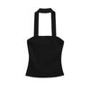 Chaleco de Punto de Otoño Temprano sin Costuras con Cuello Halter y Tirantes Anchos para Mujer, Sin Restricciones, Cómodo y Versátil como Prenda Exterior y Capa Base Interior