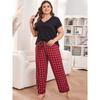 Pijama de Verano para Mujer Tallas Grandes Transfronterizo 100 kg Manga Corta Pantalón Largo Estilo Europeo y Americano Ropa de Casa Pijama para Mujer Tallas Grandes