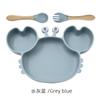 Plato de Cena de Silicona con Forma de Cangrejo, Plato Dividido con Ventosa para Bebé, Vajilla Infantil, Plato para Comida Complementaria de Bebé, Superventas Transfronterizo