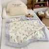 Colcha de Algodão Coreana para Crianças com Fio de Camada Dupla para Outono e Inverno Acolchoada Quente Colcha de Primavera e Outono Lavável à Máquina Individual Dupla