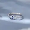 Anillo Cuadrado de Mariposa para Mujer Plata de Ley S925 Lujo Accesible Diseño de Nicho Moderno Versátil Anillo Abierto para Dedo Índice Anillo Simple
