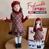 Vestido para Niña Otoño e Invierno 2025 Nuevo Engrosado Infantil Elegante Suéter Atuendo de Invierno Vestido de Pequeña Princesa Moderno