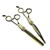 Tijeras de Peluquería Doradas Nepson de Acero Dorado Damasco de 7.0 pulgadas Tijeras para Cortar el Cabello Tijeras Adelgazadoras