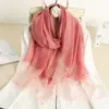 Chalina Delgada de Color Sólido para Mujer 2024, Calentador de Cuello con Hilo Dorado, Bufanda Única Tipo Seda, Bufanda de Seda Artificial para Primavera y Otoño, Tie-Dye al por Mayor