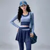 Nuevo Conjunto de Yoga para Mujer, Falso Dos Piezas, Manga Larga, Control de Abdomen, Adelgazante, Elástico, de Secado Rápido, para Correr por la Mañana, Entrenamiento de Gimnasio, Ropa Deportiva para Mujer