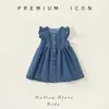 Vestido Infantil Primavera e Outono 2026 Novo Estiloso Moda Infantil Vestido de Suspensório Conjunto Roupa de Outono Infantil Vestido Camisa