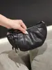 Bolsa Croissant de Pele de Ovelha Tanning Vegetal Bolsa Cupcake Nicho Vintage Ode Bolsa de Ombro de Couro Genuíno Versátil Tendência Bolsa Transversal Feminina