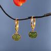 Personagem Prata Novo Estilo Chinês Estilo Nacional s925 Banhado A Ouro Inlay Hotan Jasper Brincos Moda Simples Personalidade Brincos