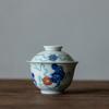 Tazón de dos tapas azul y blanco de color antiguo Cerámico Individual Vintage Tazón de té Tetera Taza Esmalte Rojo Juego de té Kung Fu