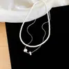 Collar de perlas y cuentas de doble capa con estrella de circón estilo francés, cadena para la clavícula de lujo ligero de alta gama, gargantilla versátil
