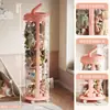 Contenedor de almacenamiento de juguetes para niños de gran capacidad, contenedor transparente de exhibición de pie para almacenamiento de peluches, estante de almacenamiento Jellycat