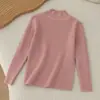 Tricô Infantil Meia-Gola Tricô Outono e Inverno Tricô de Lã para Crianças Pequenas e Médias com Pulôver de Cor Lisa