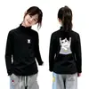 Blusa Térmica de Felpa para Niñas con Cuello Volante Otoño Invierno 2026 Nuevo Estilo para Niños Medianos y Mayores Cuello Alto Capa Base Cálida Blusa Casual