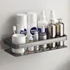 Espaço livre de soco rack de armazenamento de alumínio ventosa colar multi-camada rack banheiro organizador rack arma cinza preto rack de armazenamento atacado