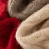 Gorro de Punto de Cachemira 100% Puro Otoño e Invierno Engrosado Cálido Trenzado Color Sólido Unisex Gorro de Lana